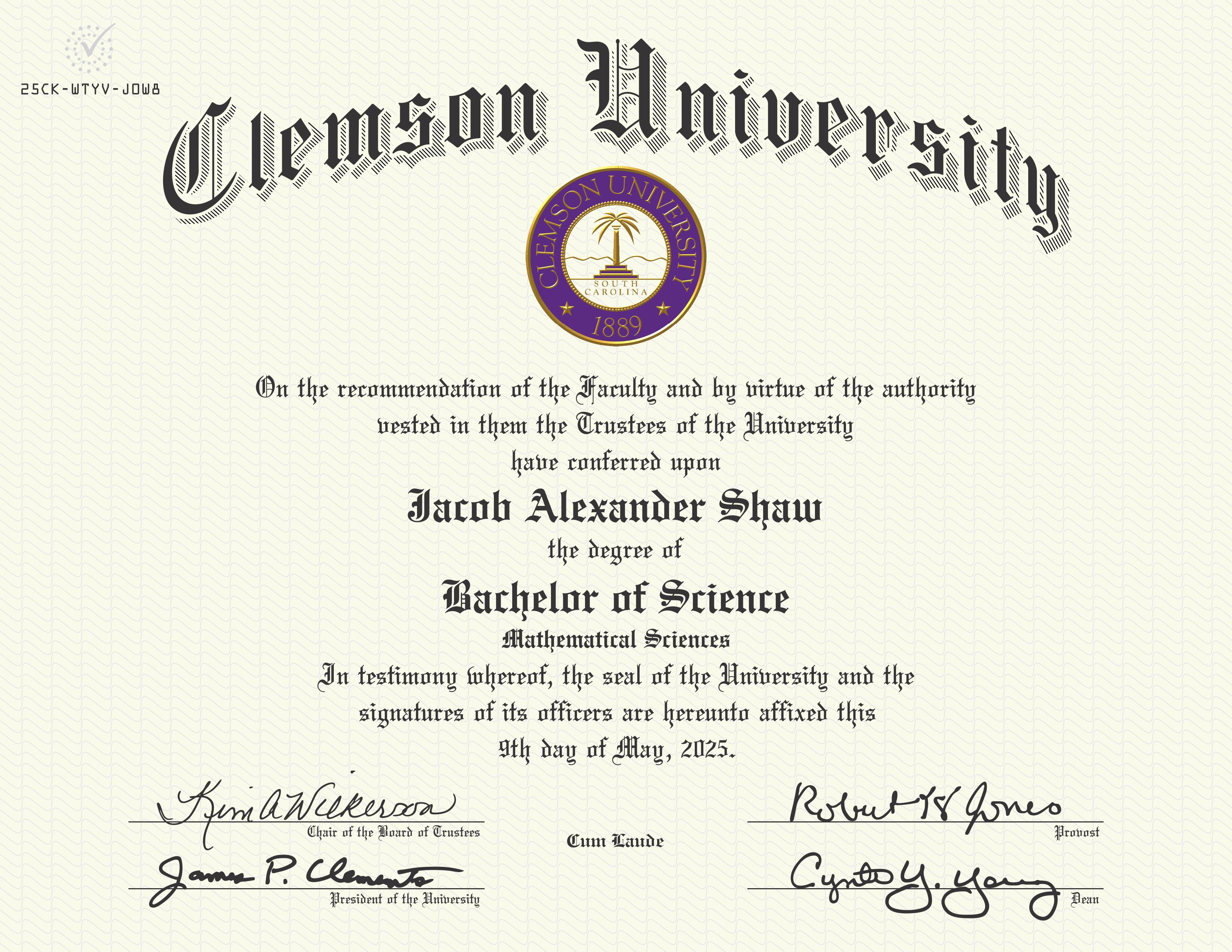 Mathematics diploma